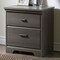 2-Drawer Bedroom Nightstand Gray Maple Wood Finish with Matte Black Handles